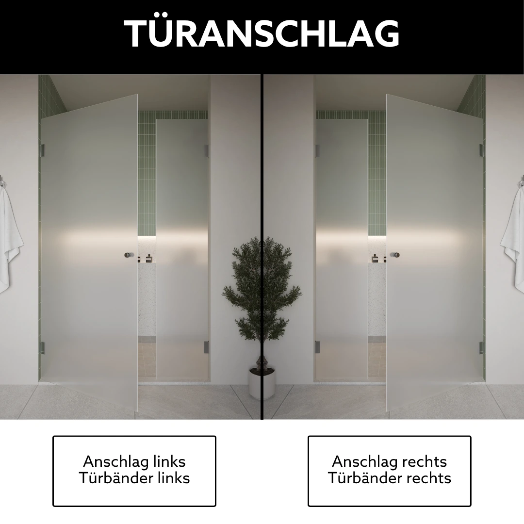 Türanschlag Duschtür mit Festteil
