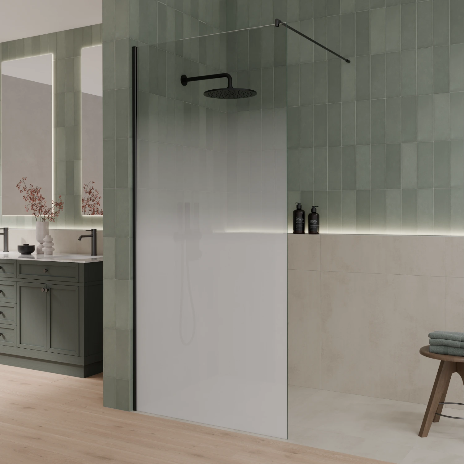 Walk In Dusche nach Maß mit Nebel-Design