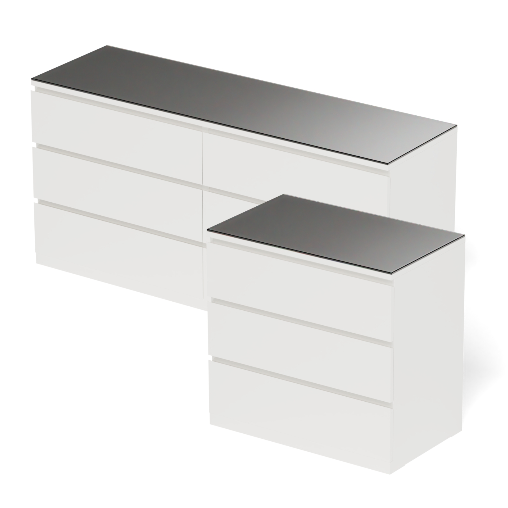 Glasplatte Grau kompatibel für z.B. IKEA Malm Kommode kaufen