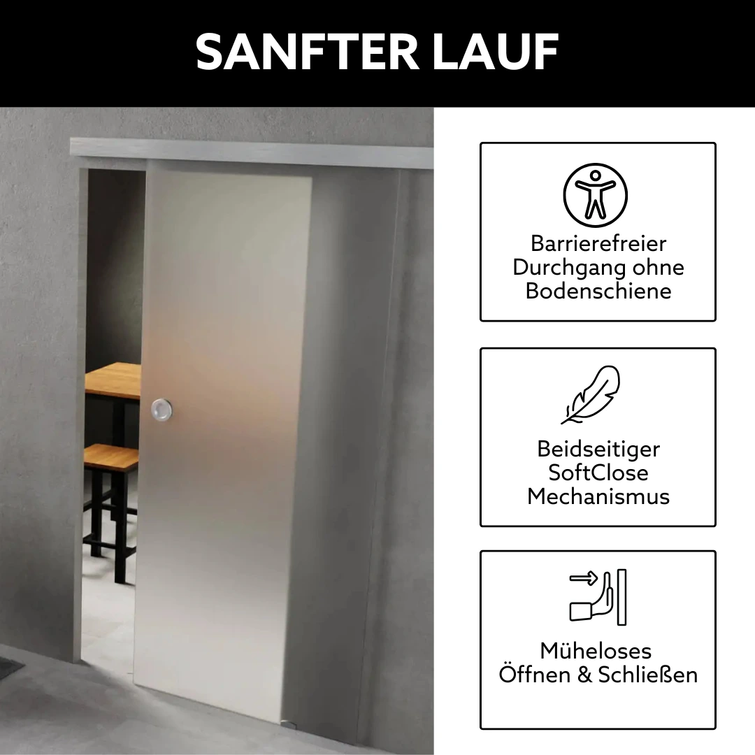 Glasschiebetür nach Maß Laufeigenschaften