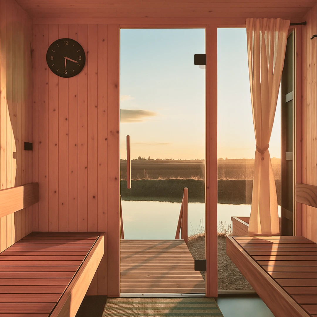 Sauna Glastür