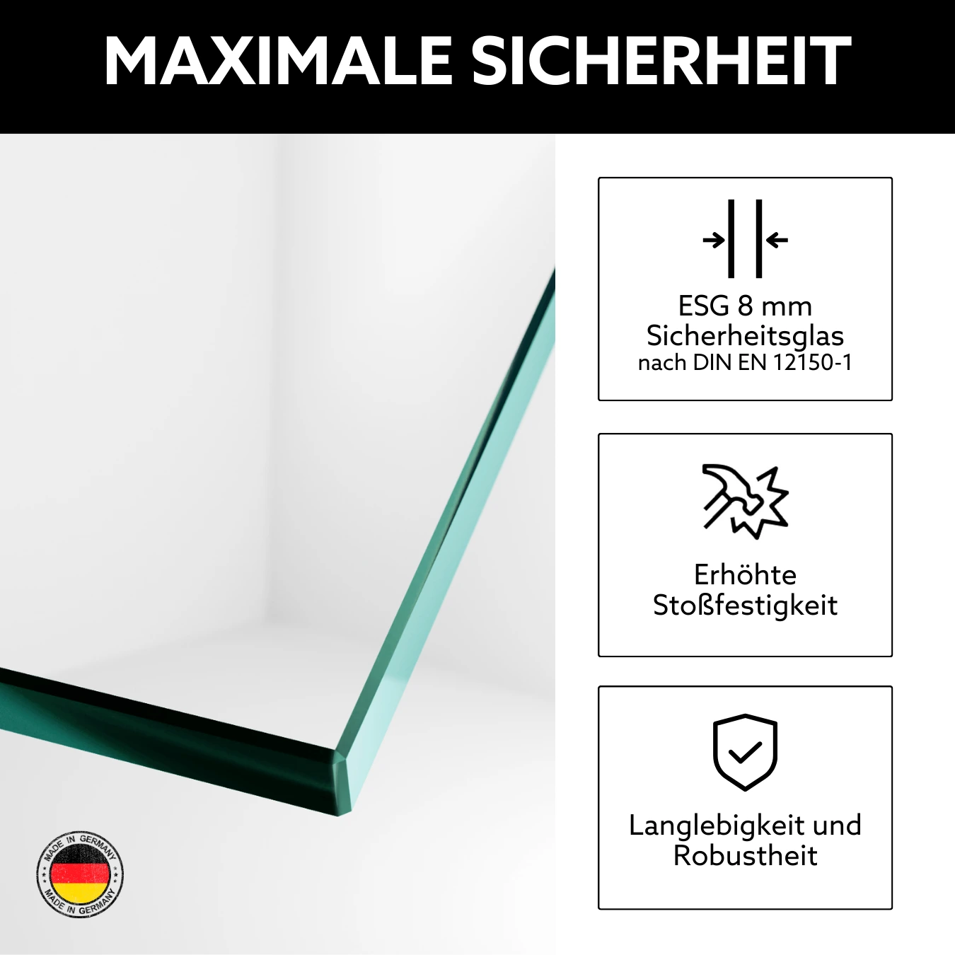 Glaseigenschaften Falttür Nische