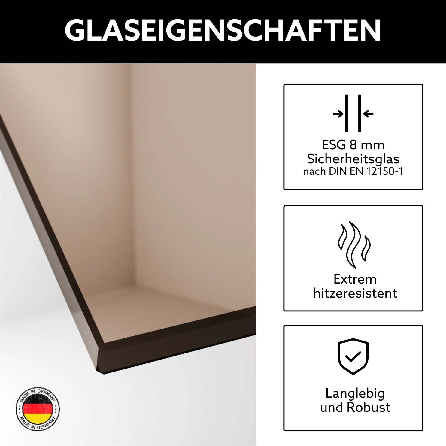 Glaseigenschaften Saunaglas Bronze