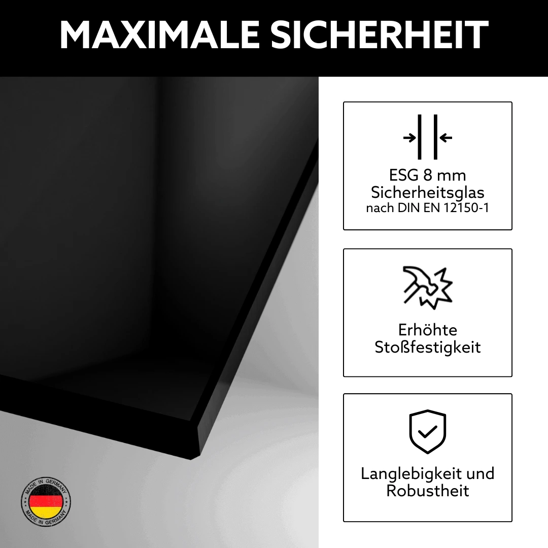 Glaseigenschaften Duschtür mit Festteil
