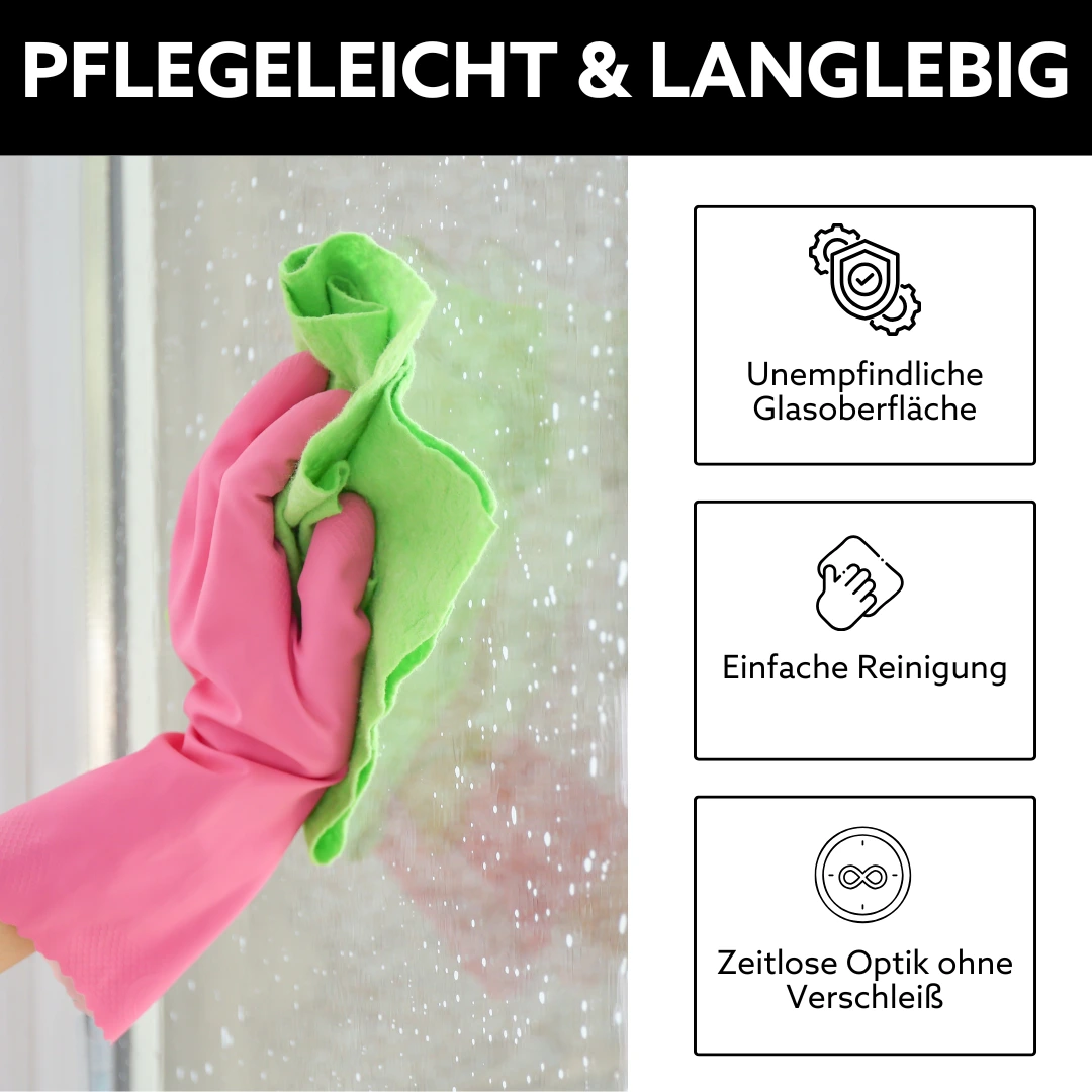 Pflege von Glastrennwänden