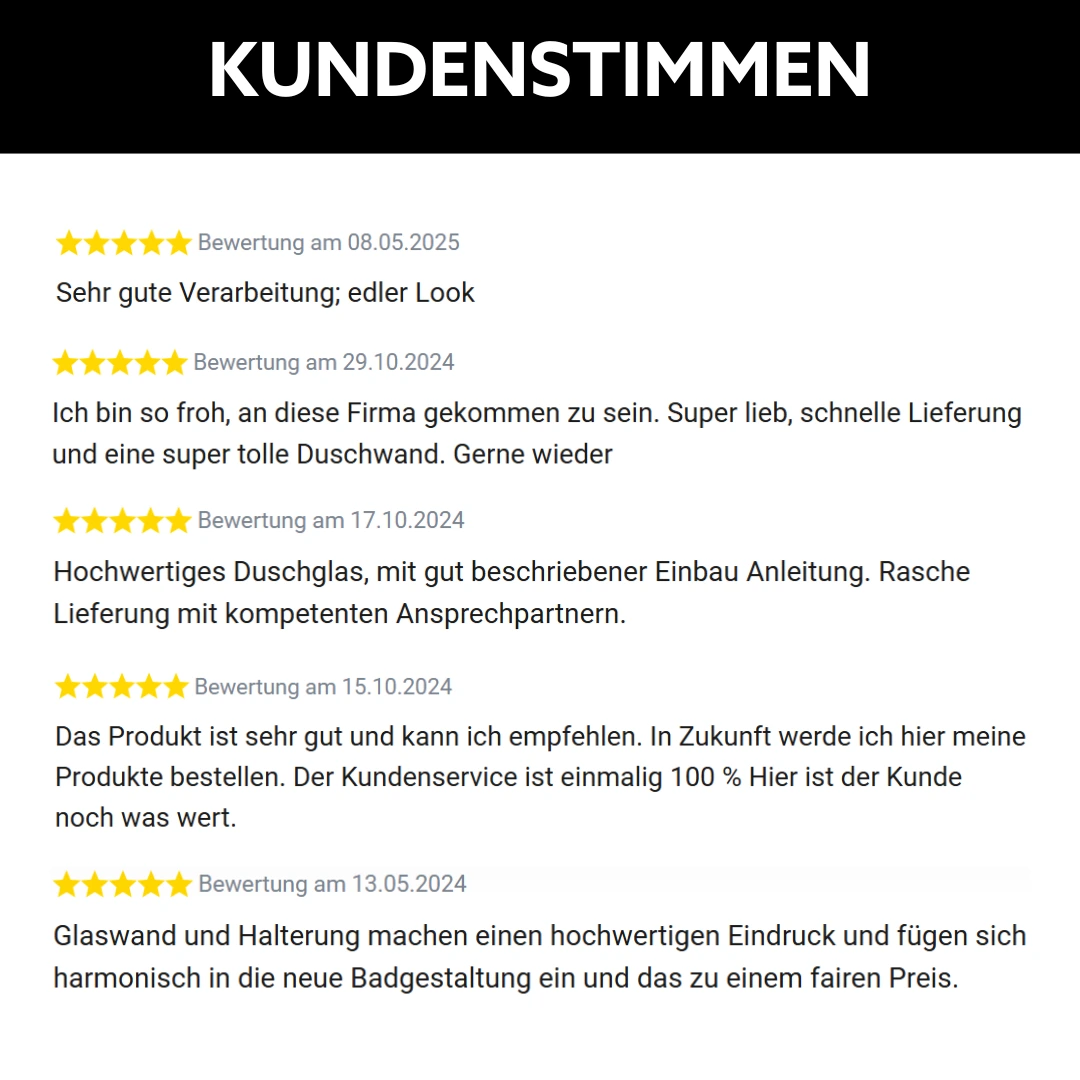 Kundenstimmen zur Walk In Dusche nach Maß