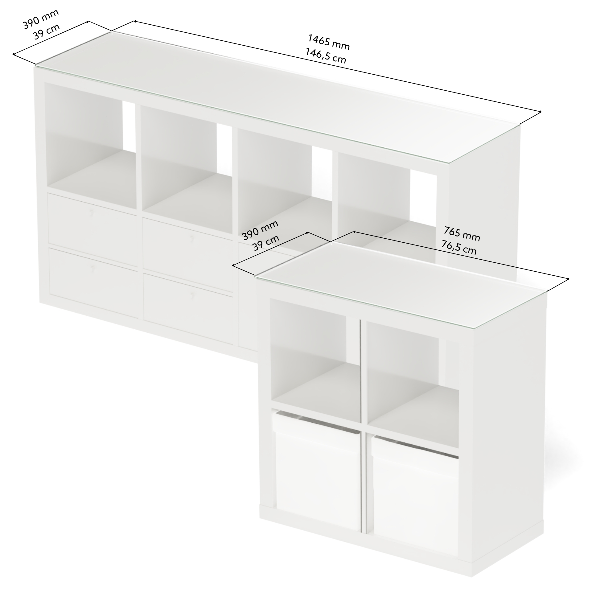 Glasplatte Klarglas kompatibel mit IKEA Kallax Regal kaufen