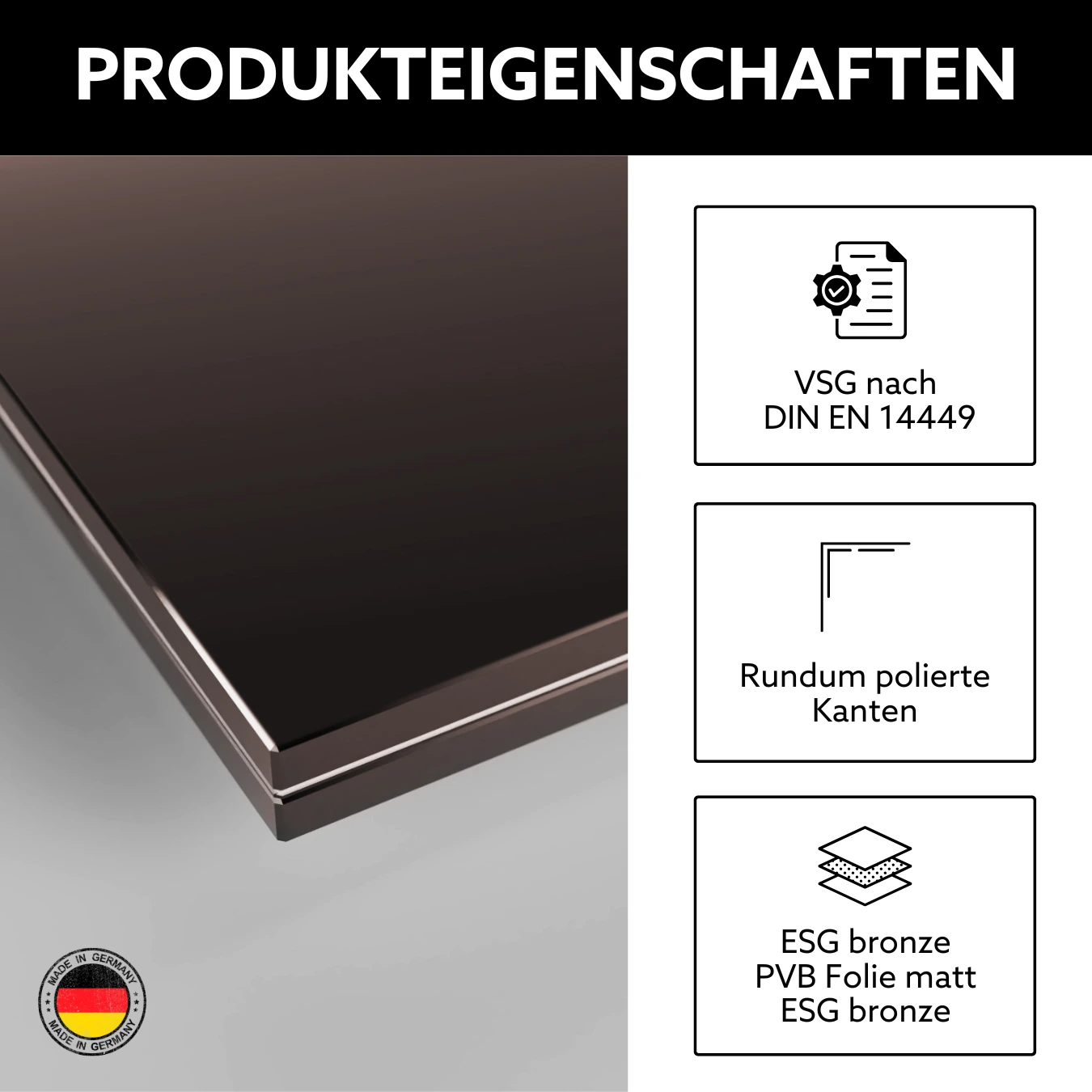 Glaseigenschaften VSG aus TVG