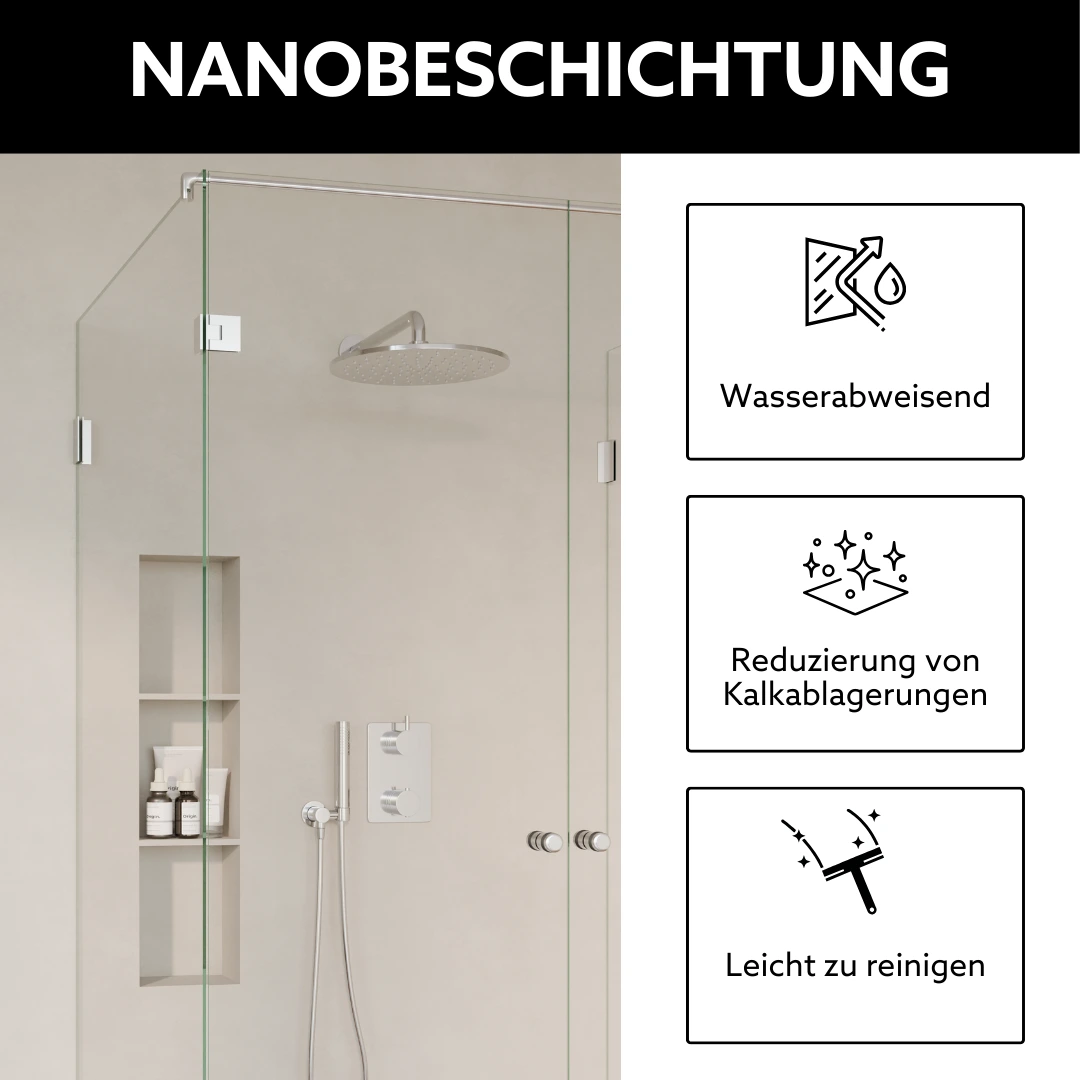 Nanobeschichtung Duschkabine in U-Form