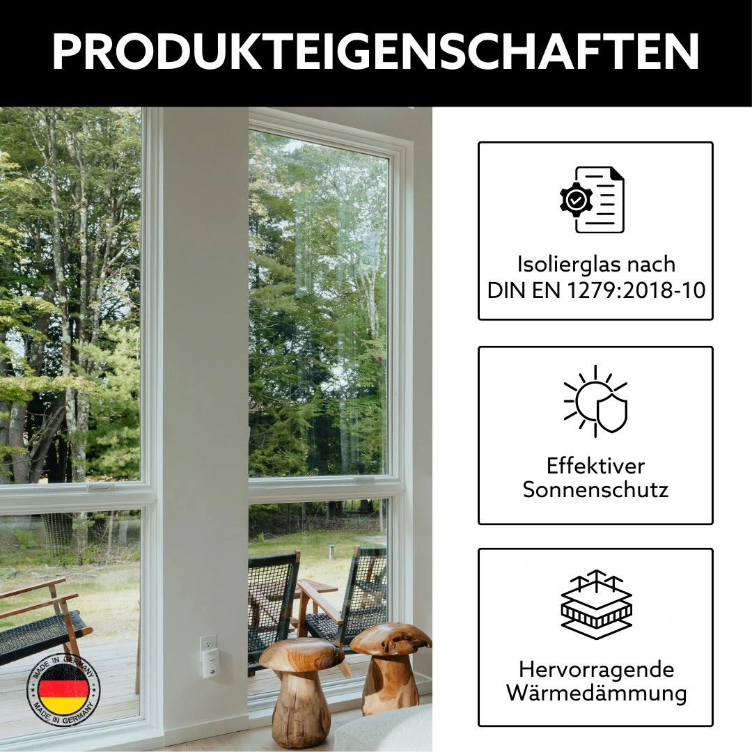 Produkteigenschaften Sonnenschutzglas 2-fach