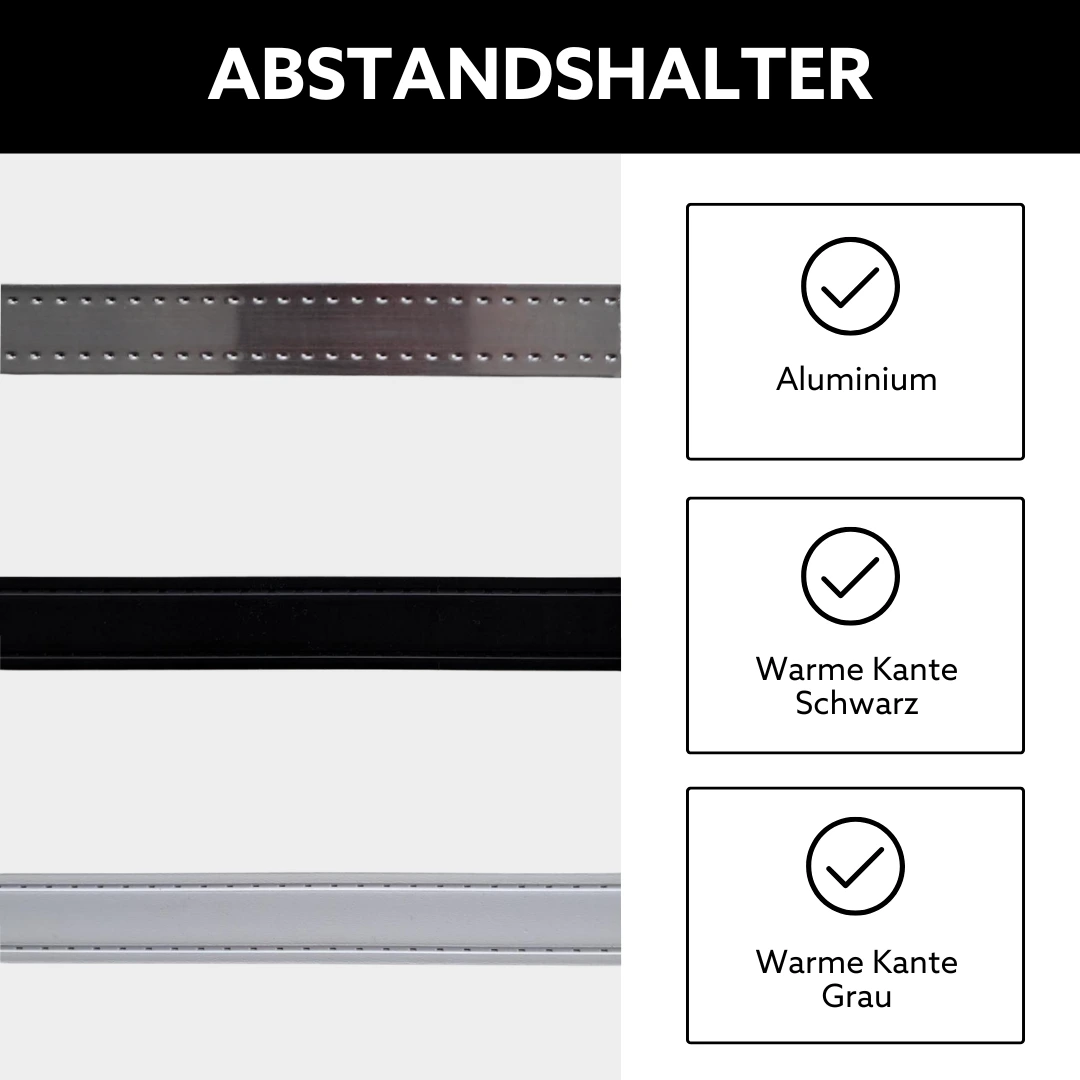 Vergleich zwischen verschiedenen Abstandshaltern für Isolierglas