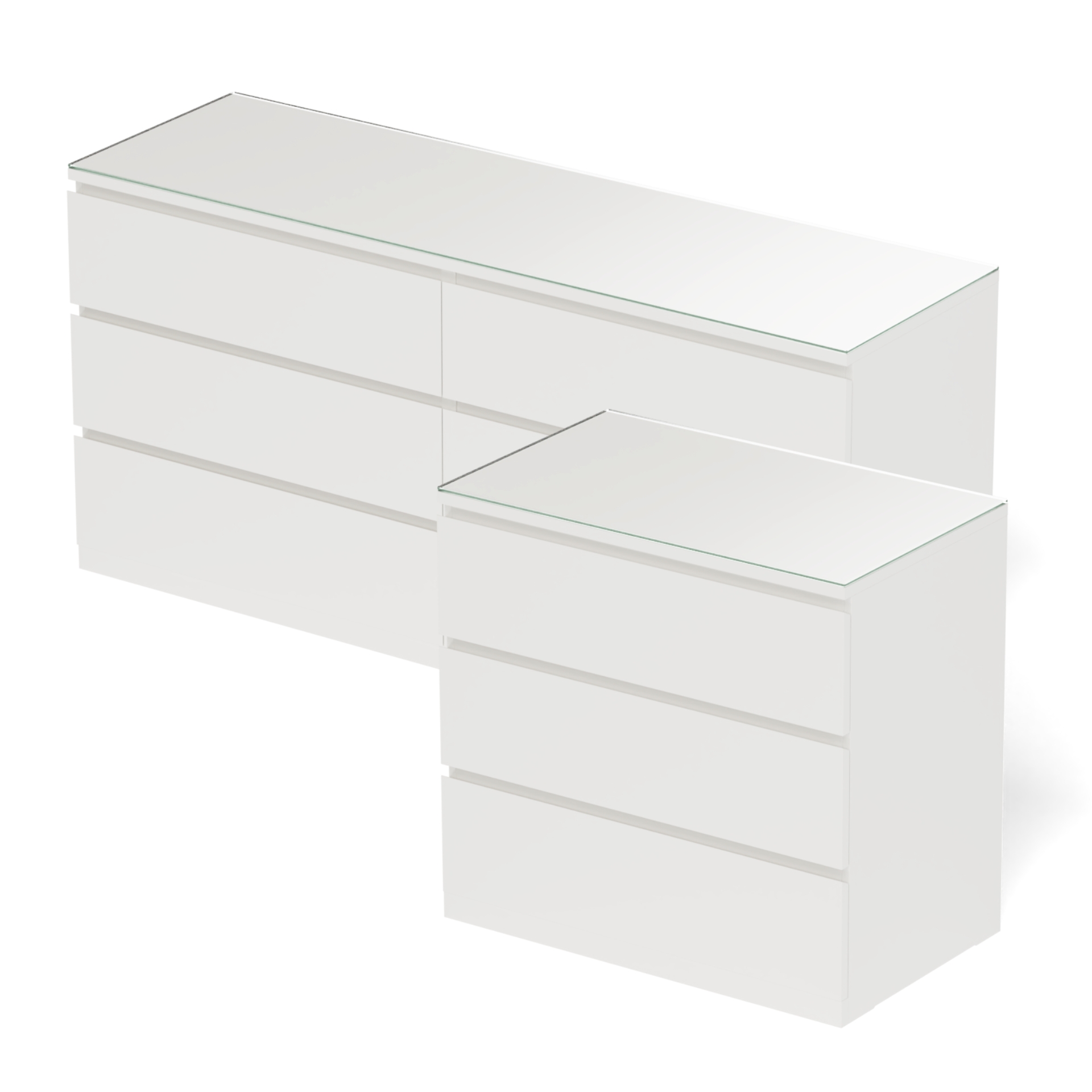 Glasplatte klar kompatibel für z.B. IKEA Malm Kommode kaufen