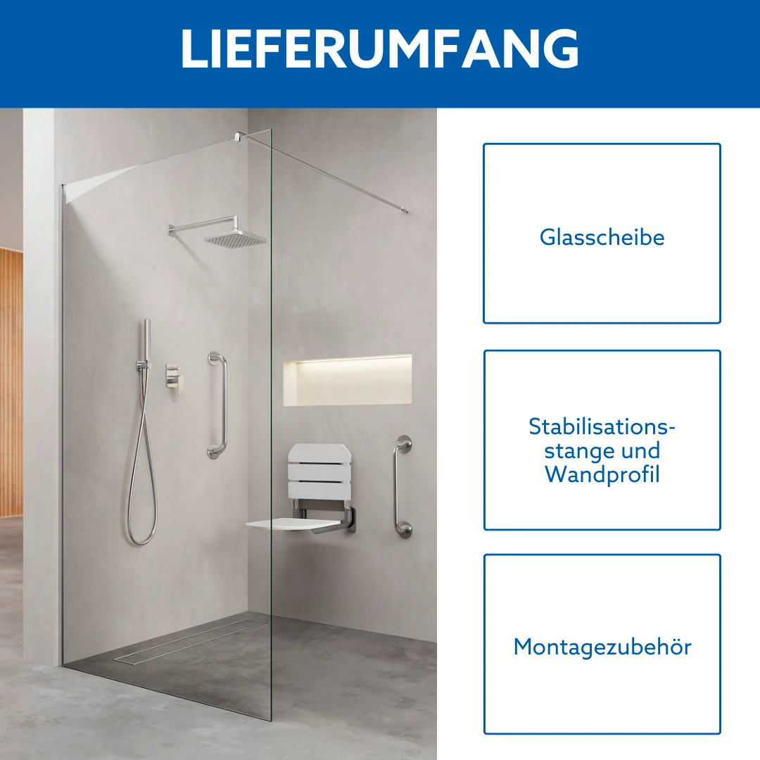 Lieferumfang barrierefreie Dusche