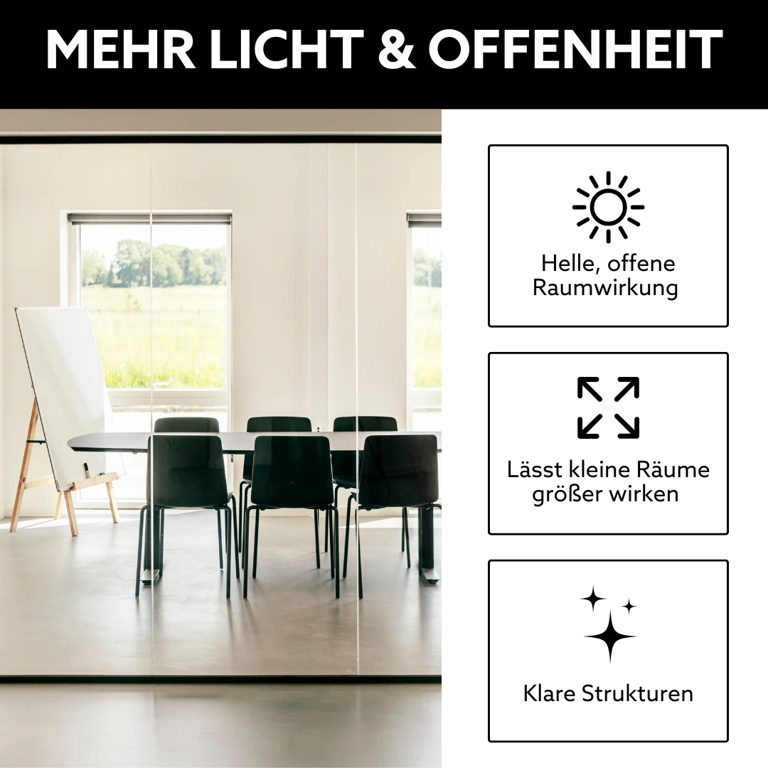 Mehr Helligkeit durch Glastrennwände