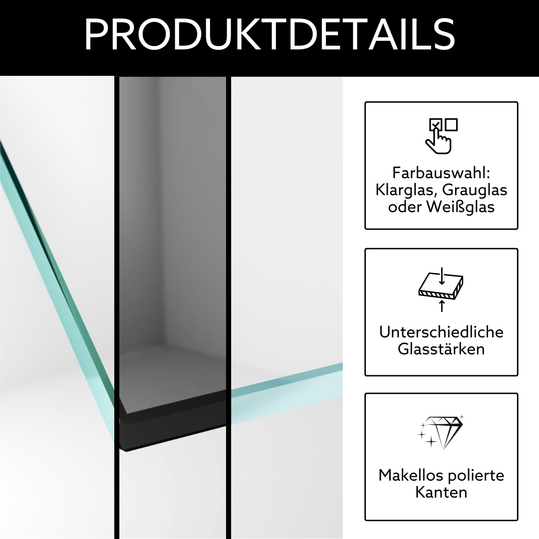 Glasplatte klar kompatibel für z.B. IKEA Malm Kommode kaufen