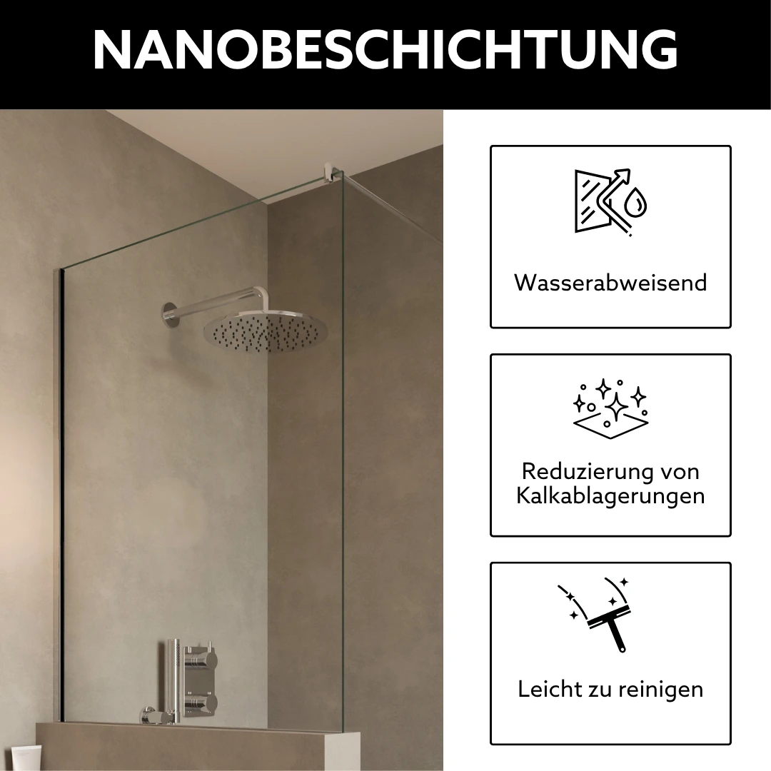 Nanobeschichtung Dusche mit Mauer