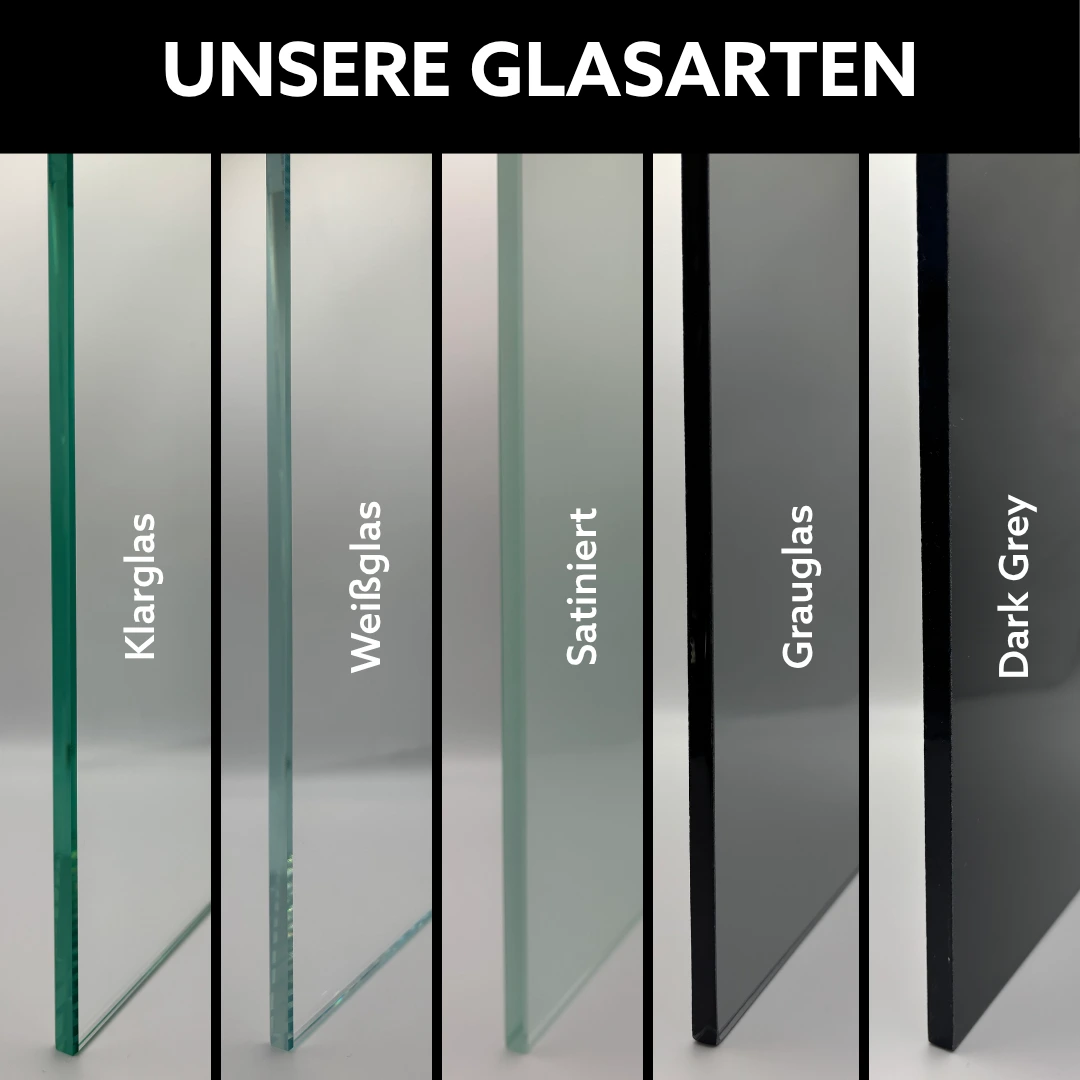 Glasarten Dusche mit Mauer