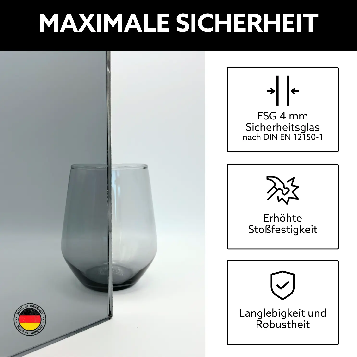 Glaseigenschaften Grauglas für Lichtausschnitte