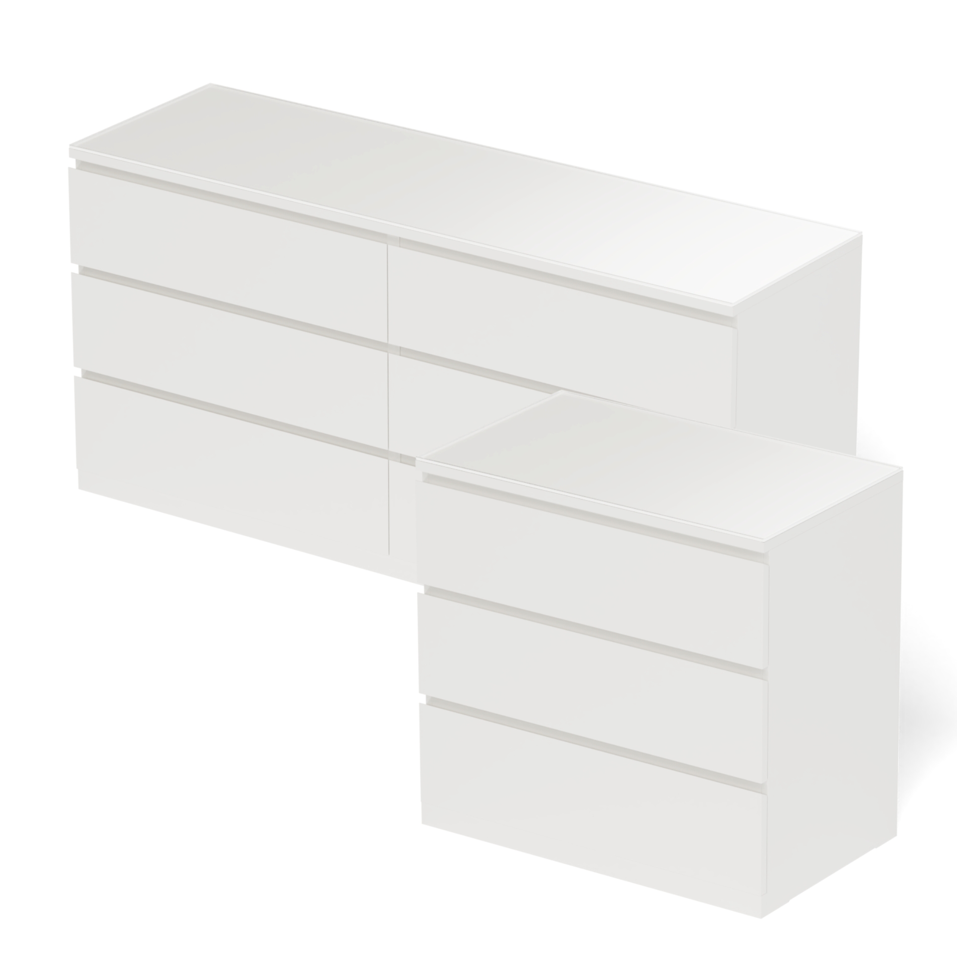 Glasplatte in Weißglas für z.B. IKEA Malm Kommode kaufen