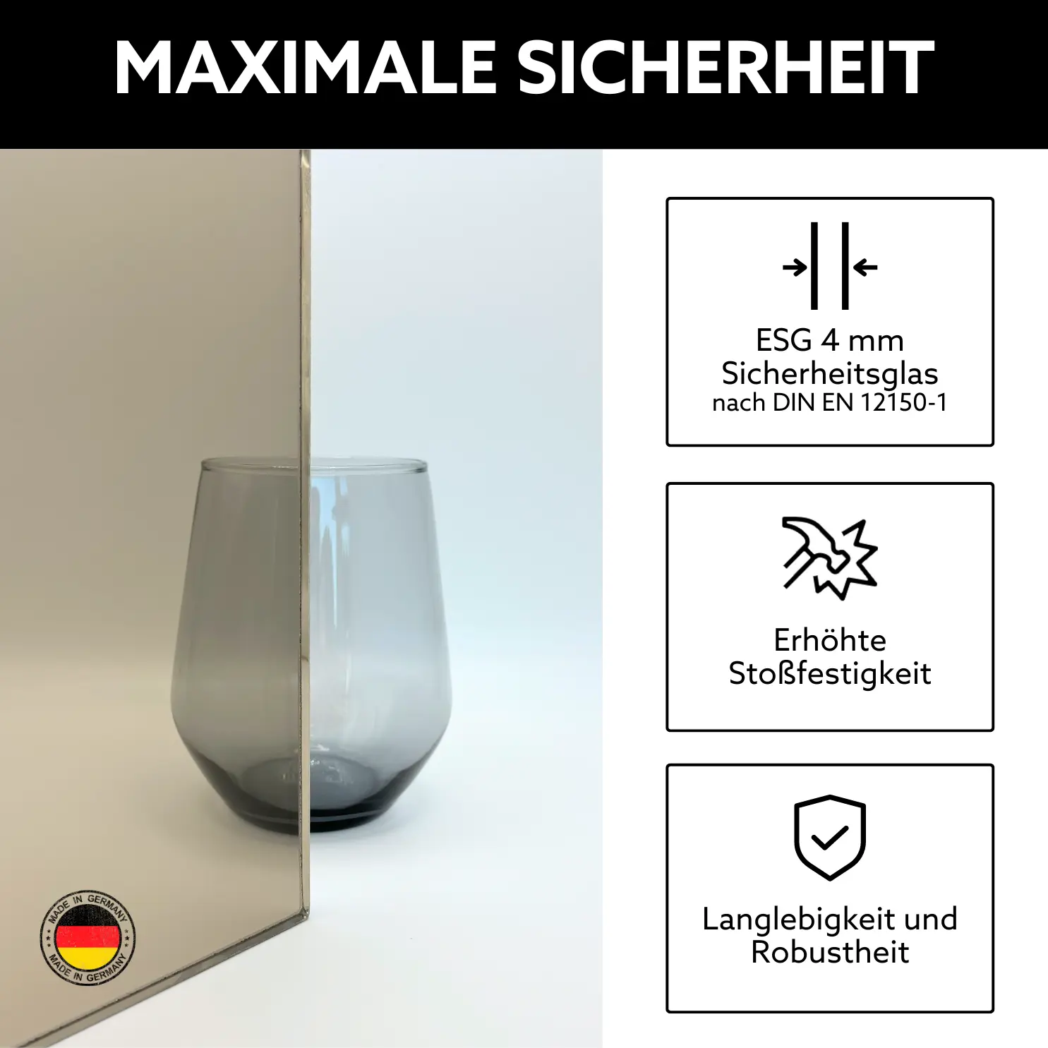Glaseigenschaften Bronzeglas für Lichtausschnitte