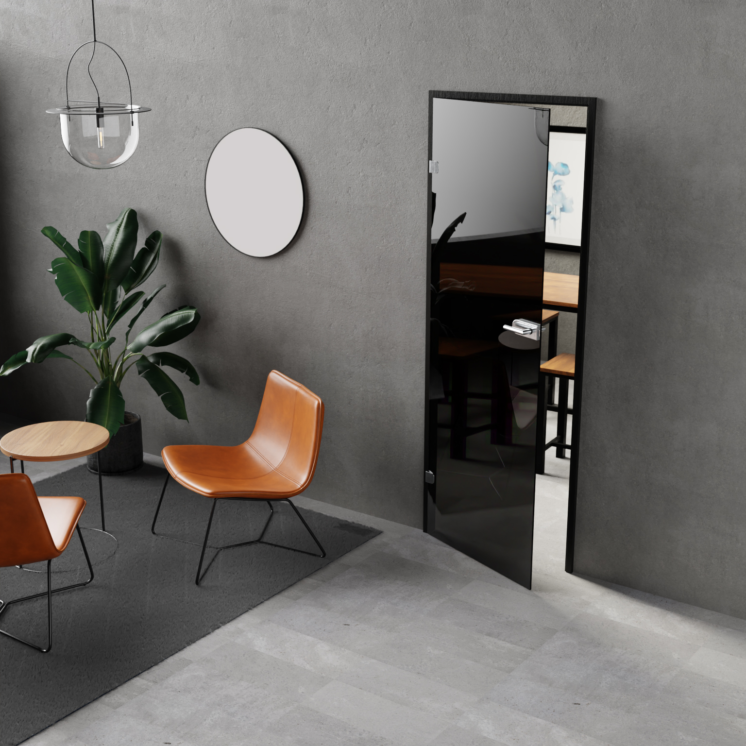 Glastür in Dark Grey Milieubild