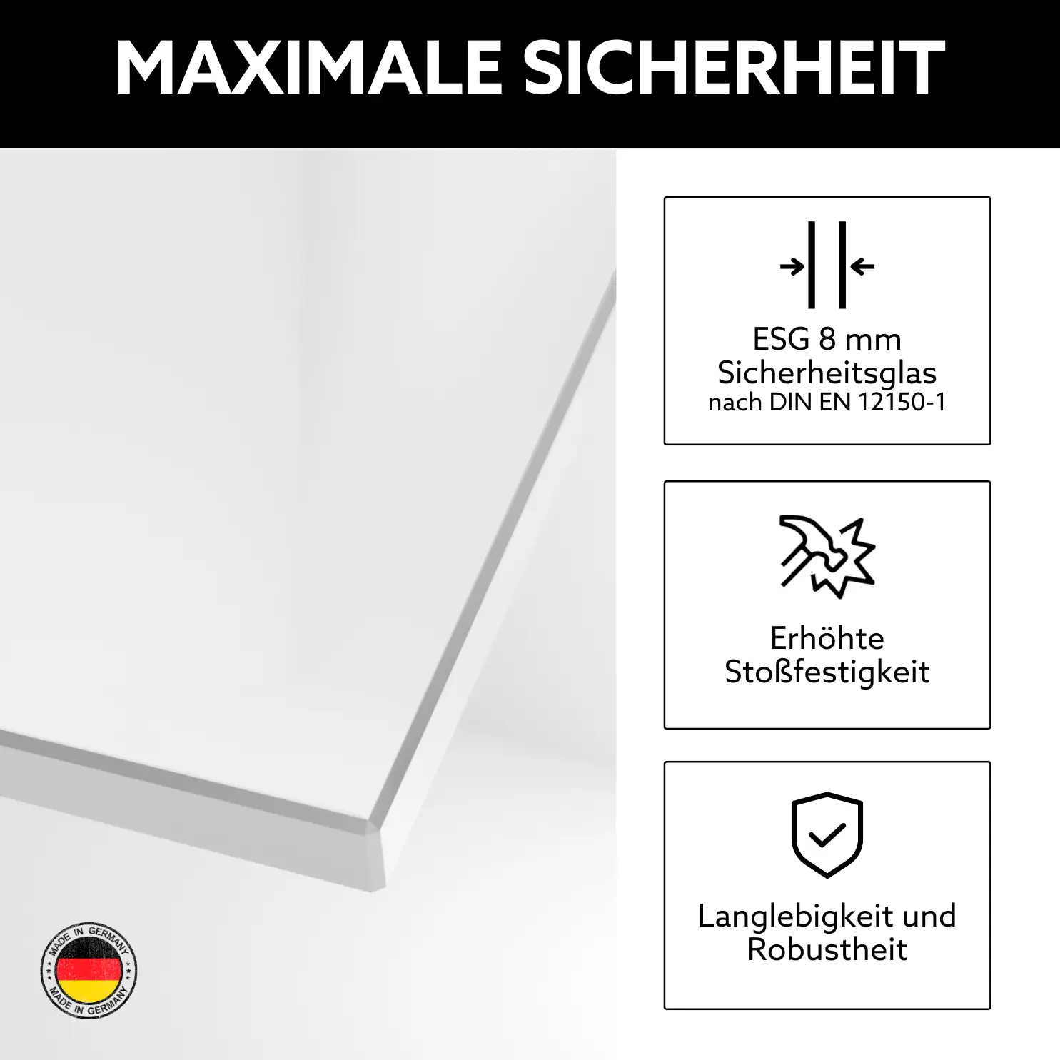 Glaseigenschaften ESG satiniert