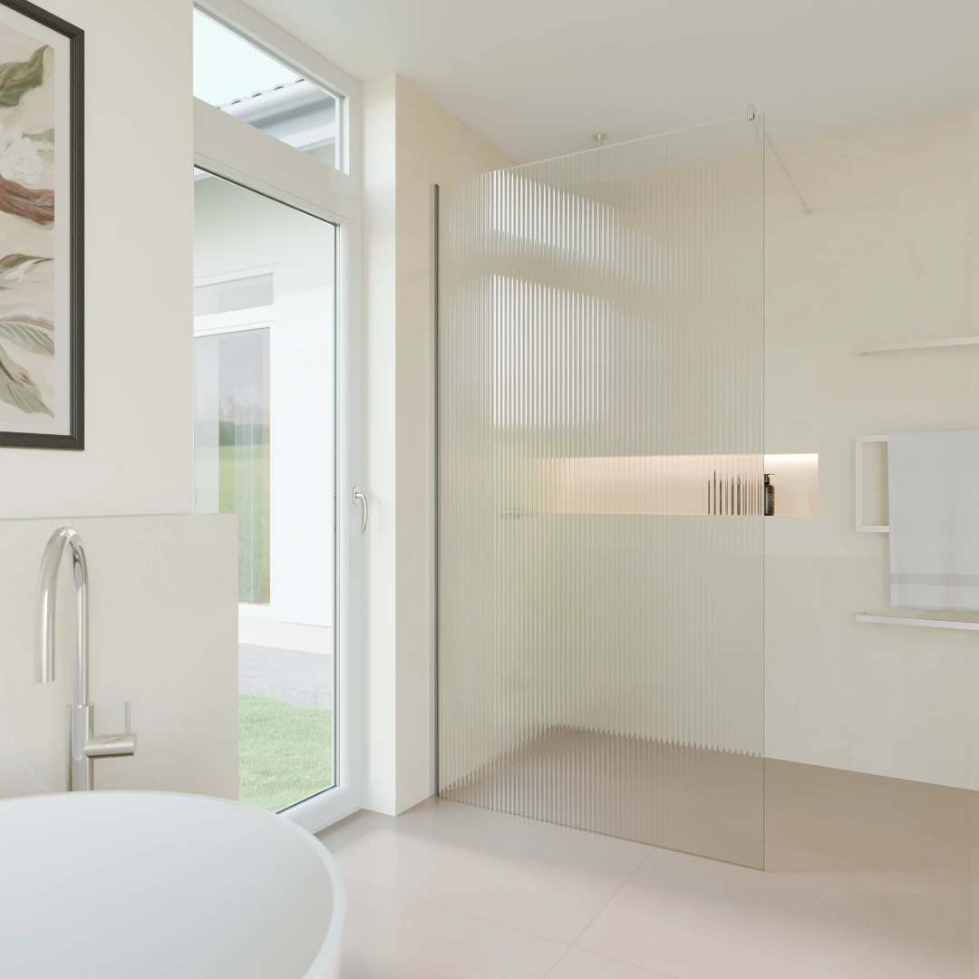 Walk-In Dusche Riffelglas nach Maß