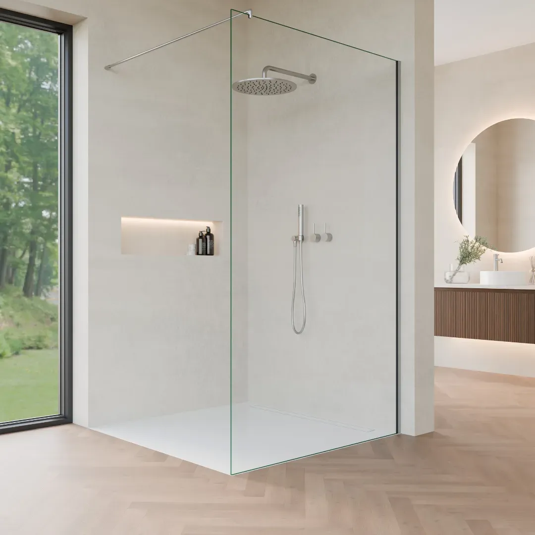 Walk In Dusche aus Klarglas